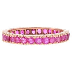 Bague Infinity en or rose 14k rond 1,50 ctw, taille 7