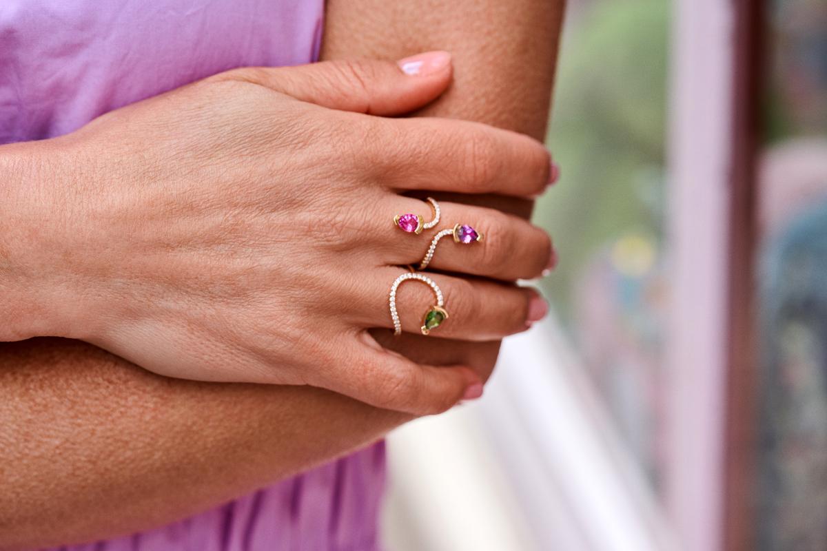 Taille poire Bague cocktail Santa Maria en or rose, aigue-marine et diamant en vente