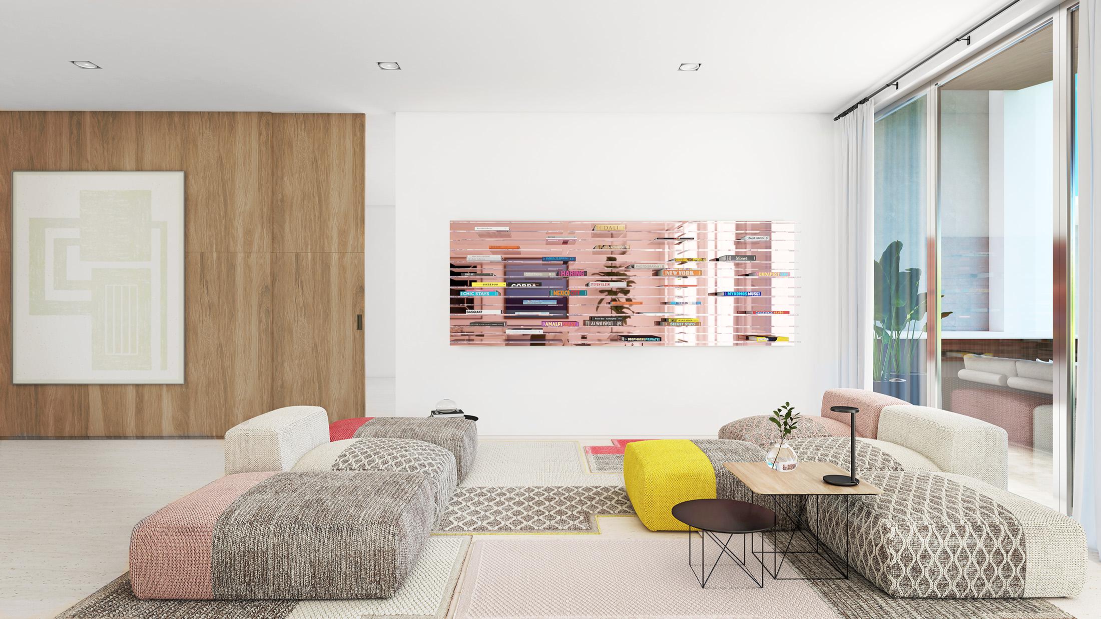 Roségoldenes Sapere bücherregal von Migdalia Salazar, Spiegel-Acrylregal im Zustand „Neu“ im Angebot in New York, NY