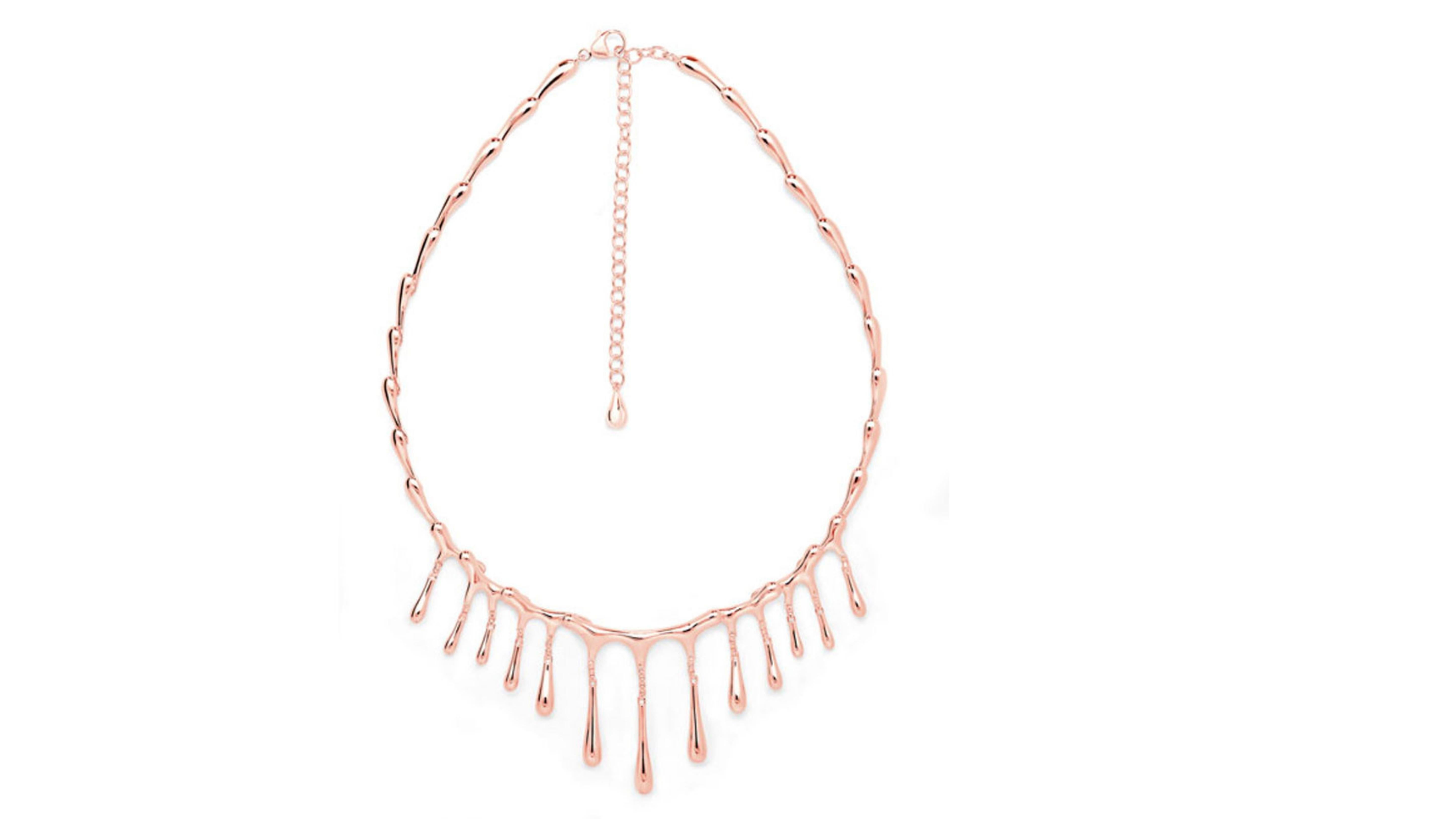 Contemporary Rose Gold Short Multi-Drop Necklace For Sale