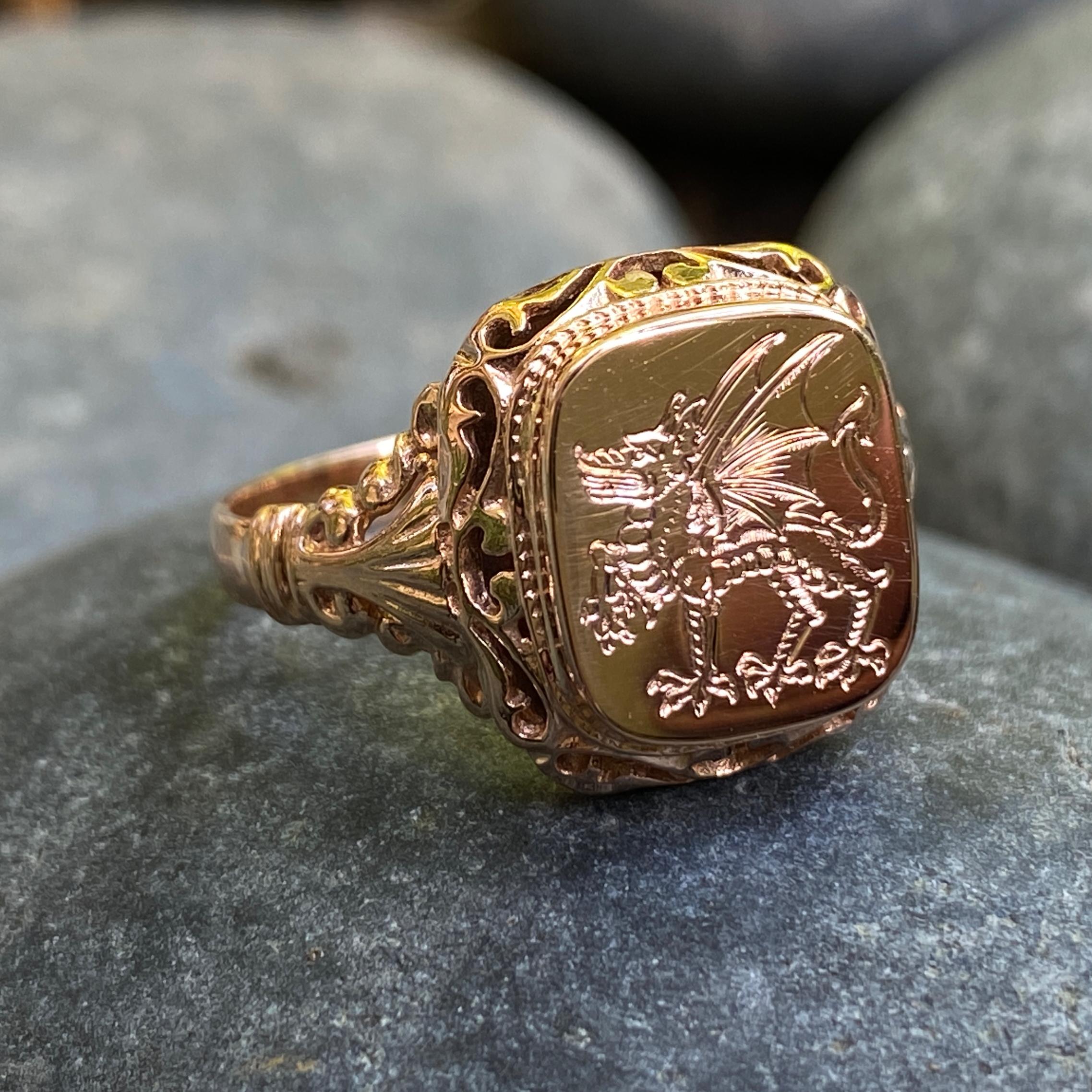 gold signet ring engraved