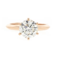 Rose Gold Six-Prong Round Diamond Engagement Ring with Built-In Setting ‘GIA’