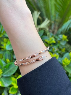 Rose Gold Snake Viper Bracelet with 1.85ct Diamonds