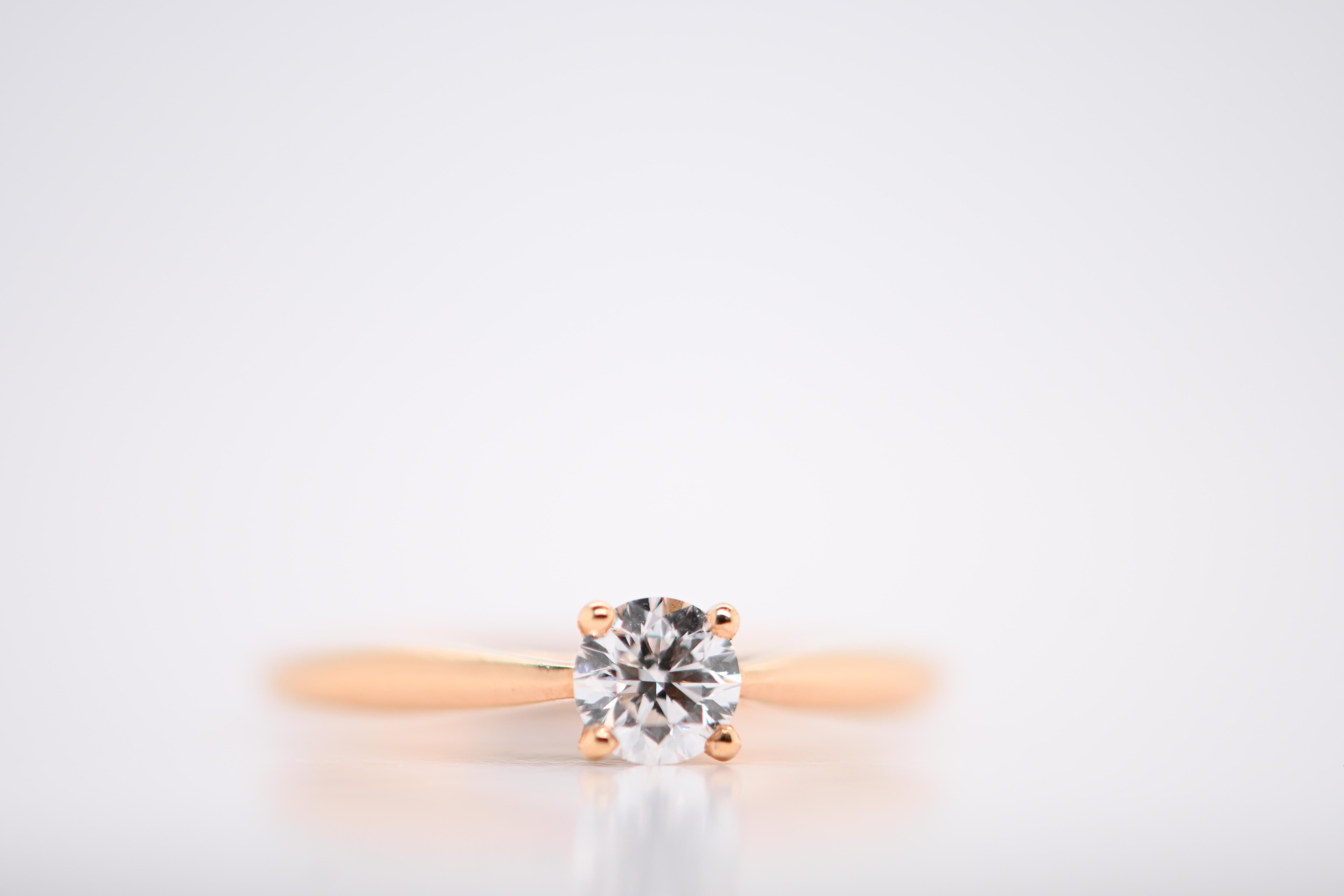 Rose Gold Solitaire Diamond  Ring  For Sale 1