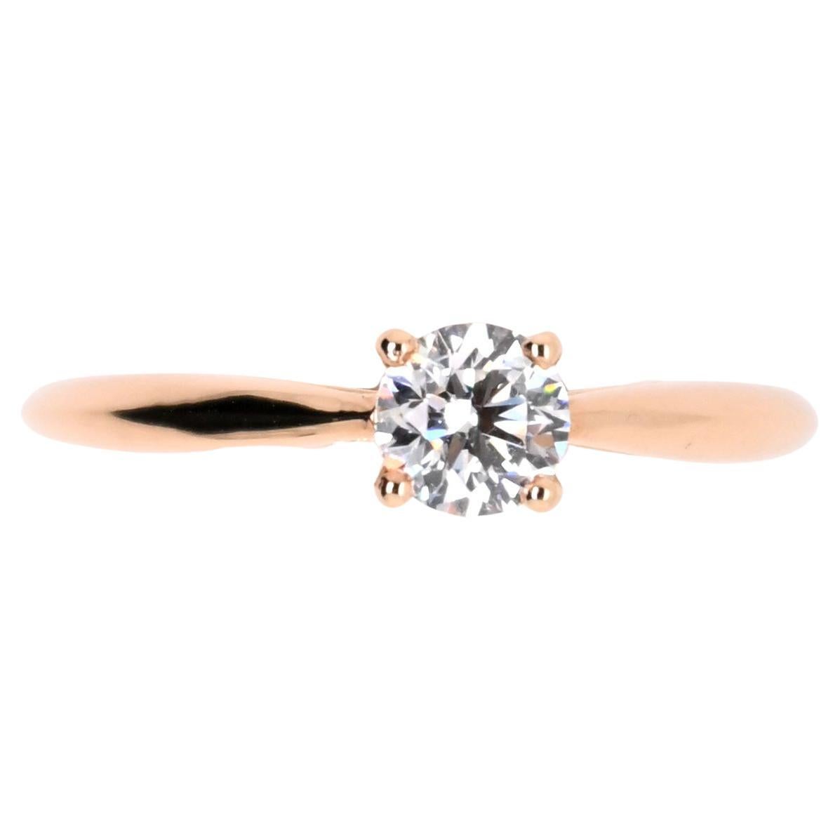 Rose Gold Solitaire Diamond  Ring  For Sale