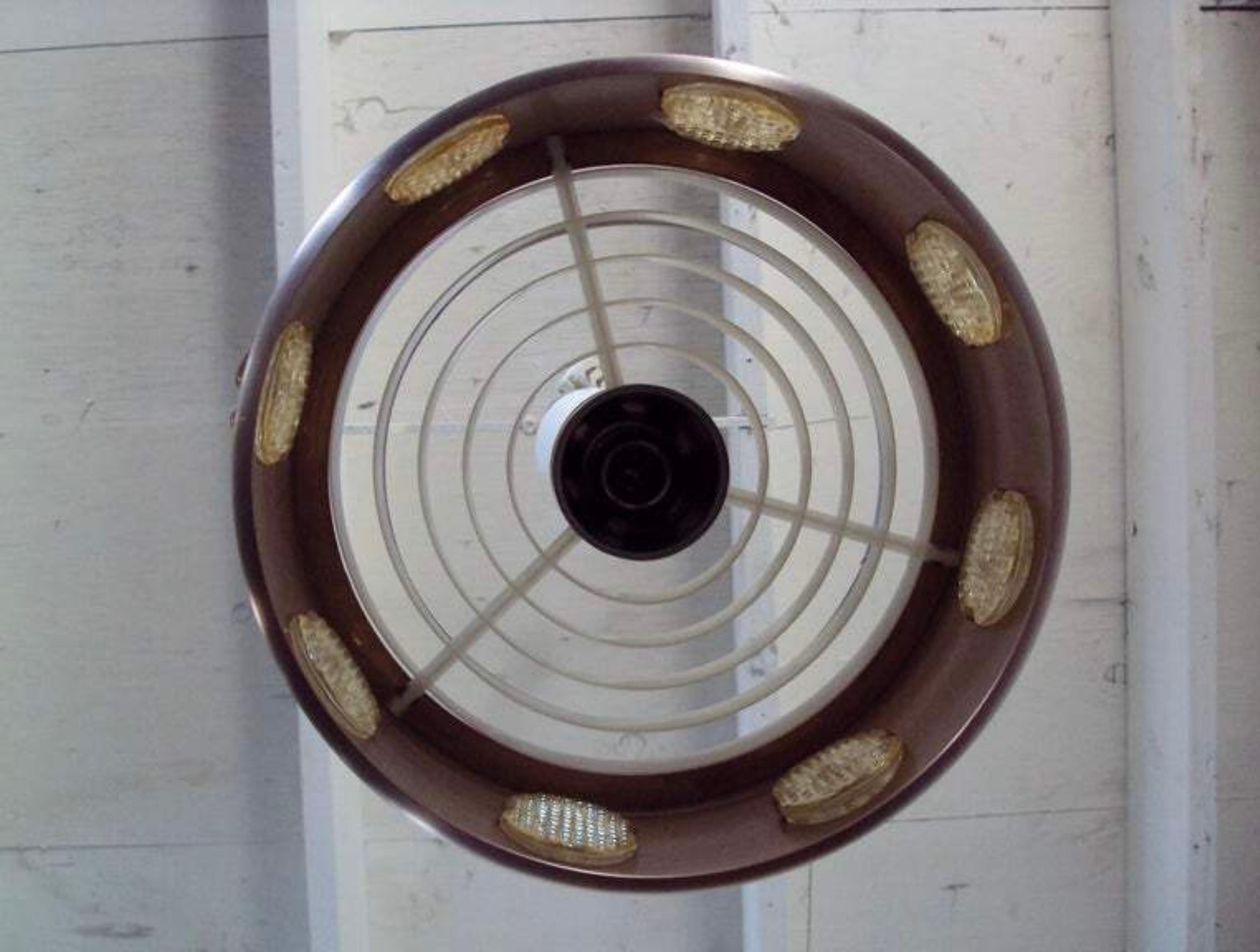 Métal filé or rose et verre d'art du milieu du siècle  Plafond suspendu moderne en vente 2