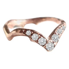 Rose Gold Stacking Band with White Diamonds