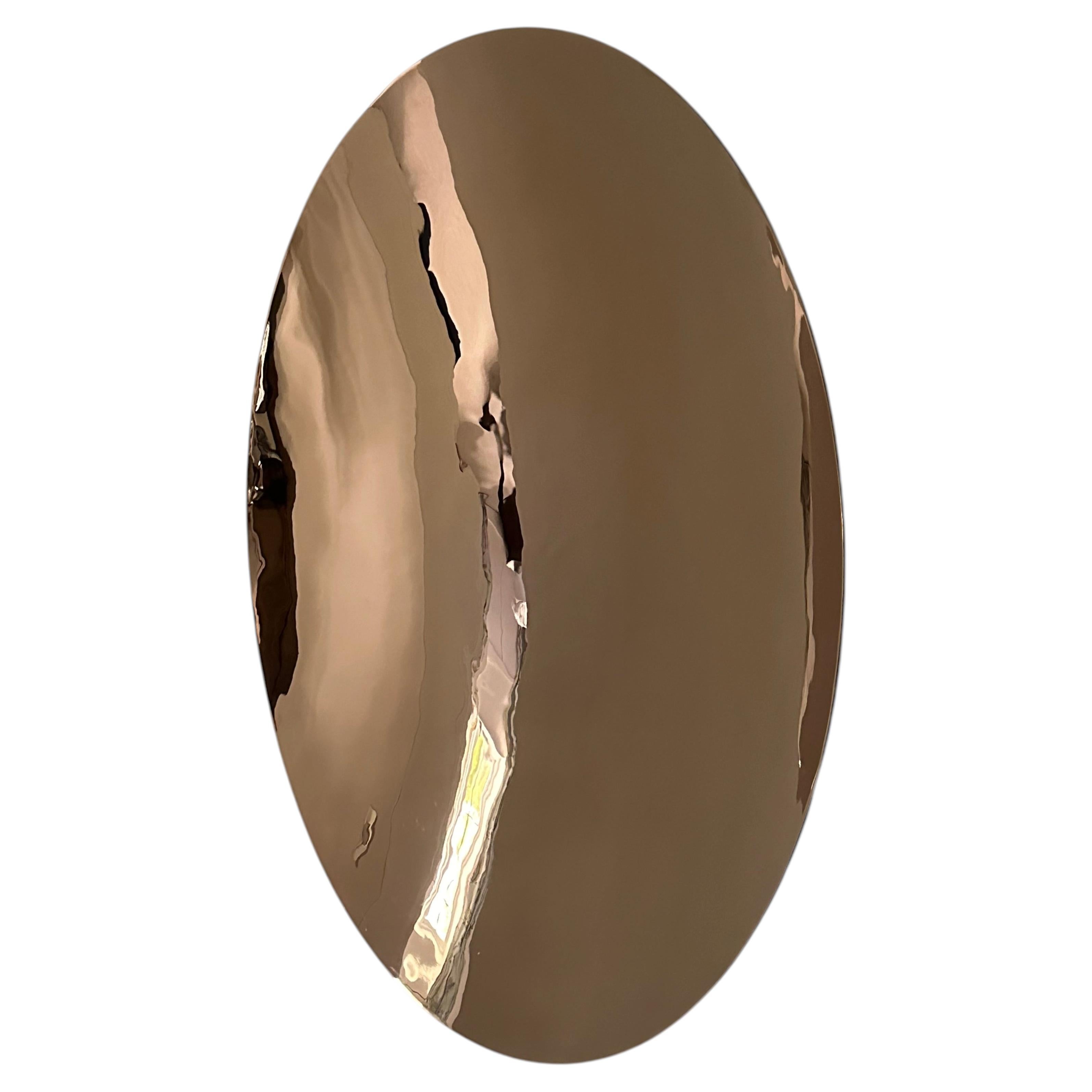 Rose Gold Stainless Steel Concave Wall Mirror, Minimalist Design, UK 55"/140cms For Sale