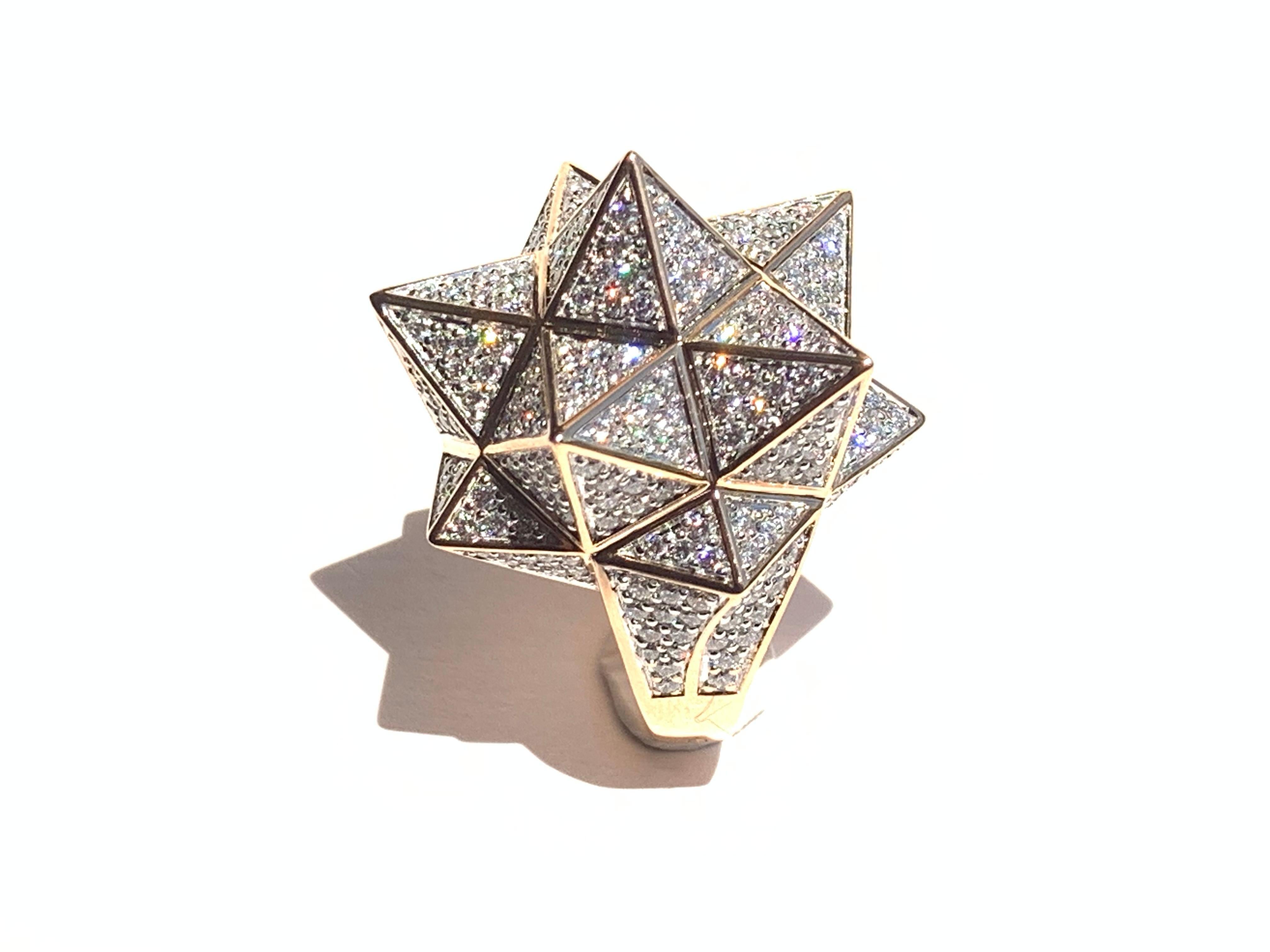 Rose Gold Star Tetra Diamond Ring For Sale 1