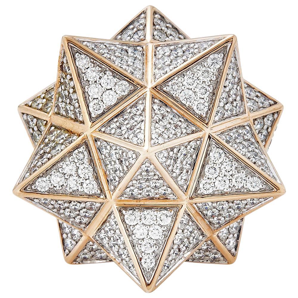 Bague Tetra étoile en or rose et diamants en vente