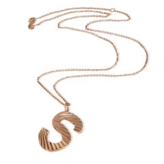 Rose Gold  Sunburst Initial S Pendant