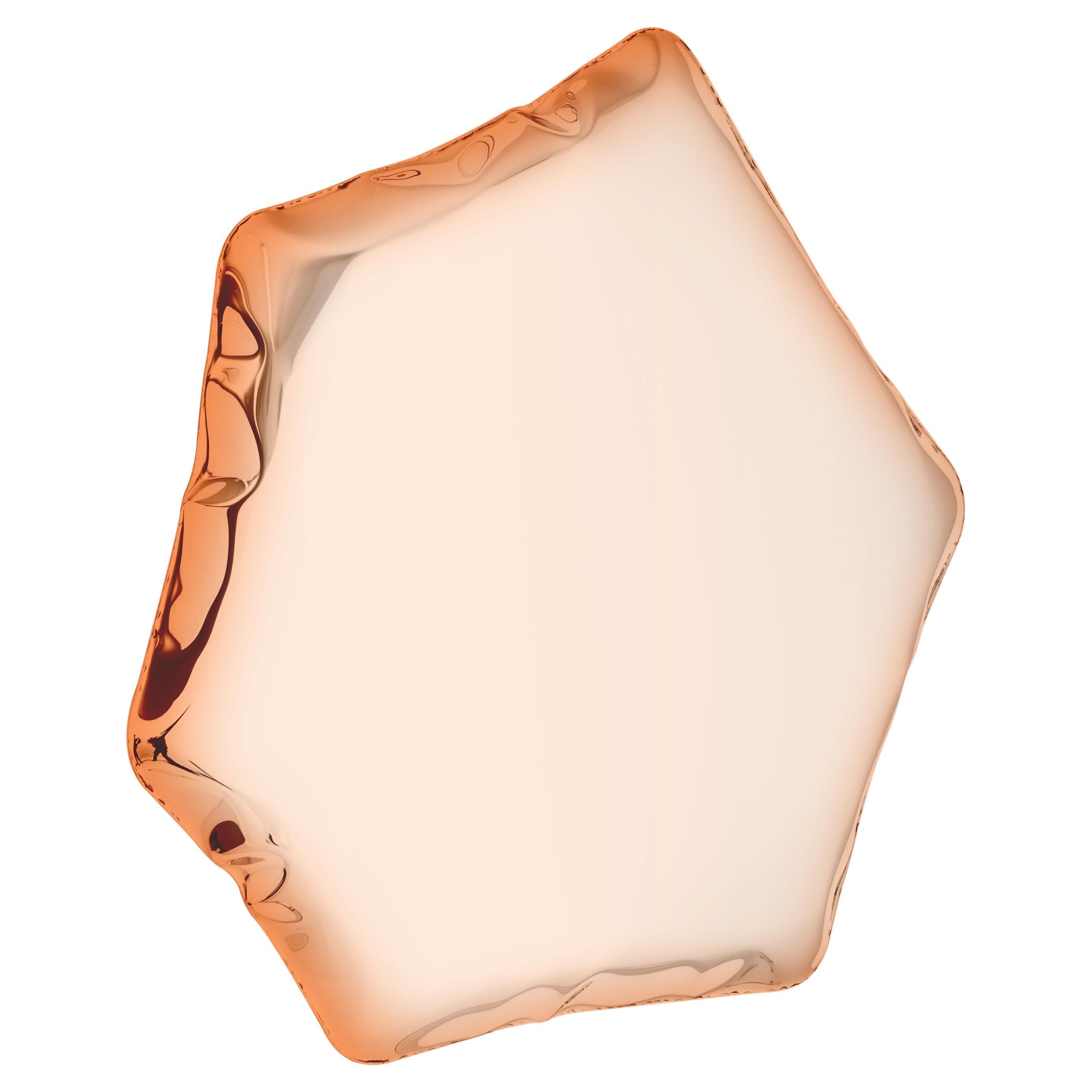 Tafla C6: Skulpturaler Wandspiegel aus Roségold von Zieta