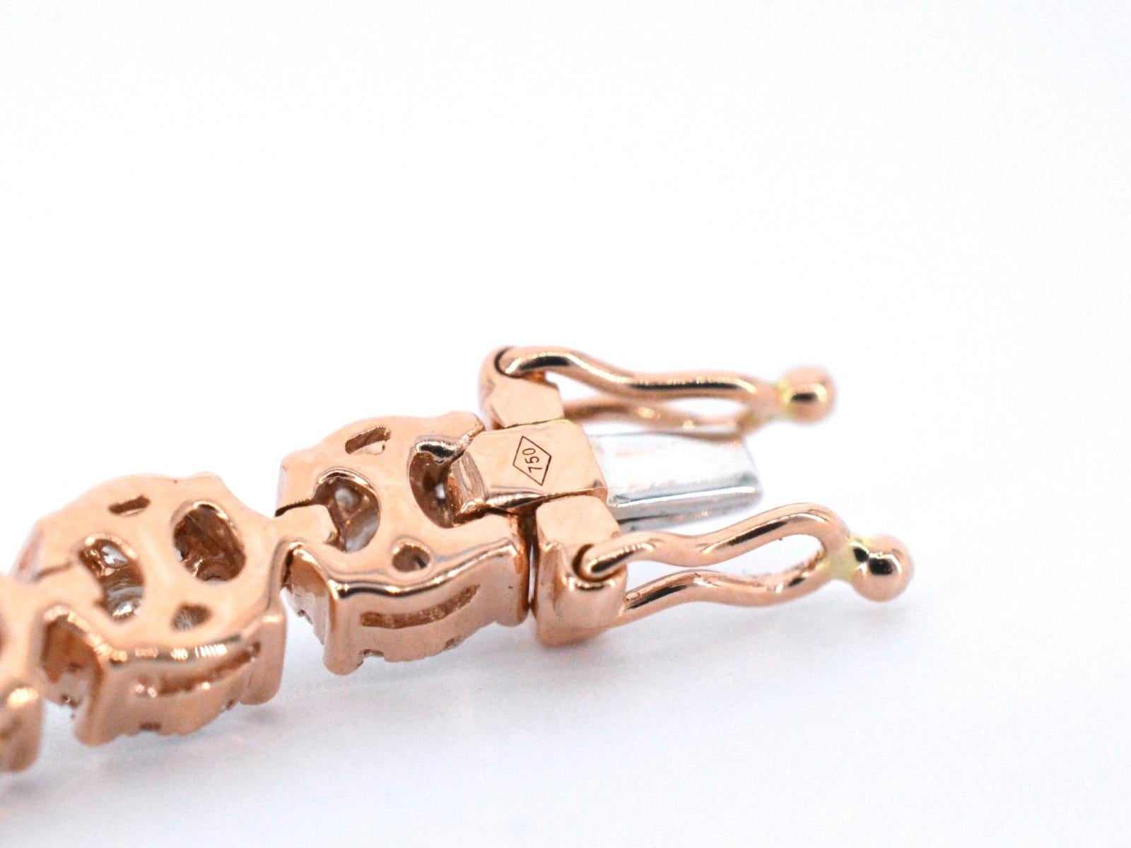 Bracelet tennis en or rose avec diamants de 5,00 carats Pour femmes en vente