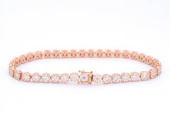 Bracelet tennis en or rose avec diamants de 5,00 carats
