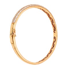 Rose Gold Three-Row Diamond Bangle