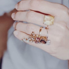 Rose Gold Engagement Ring with Sapphires, and Paraiba Tourmalines