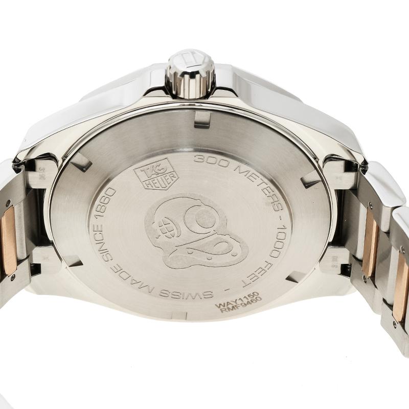 Rose Gold Tone Stainless Steel Aquaracer WAY1150.BD0911 Men's Wristwatch 40 mm In Good Condition In Dubai, Al Qouz 2