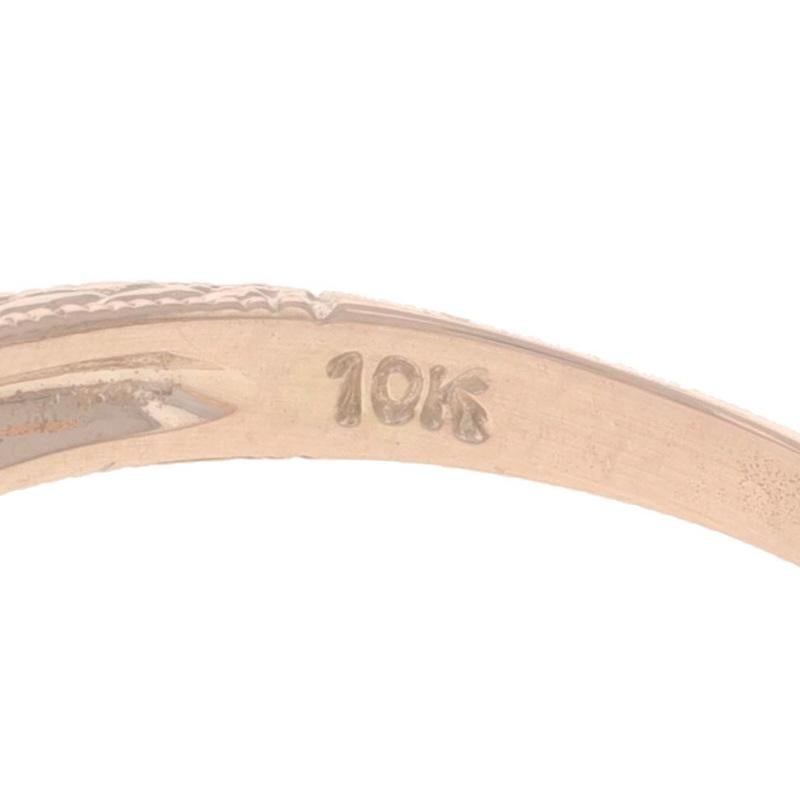Anello in oro rosa con tormalina e diamanti - 10k Round 1.23ctw Etched Milgrain in vendita 2