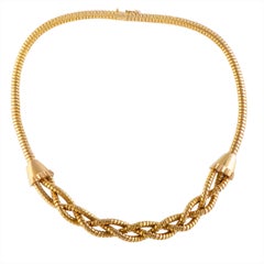 Rose Gold Twisted Choker Necklace