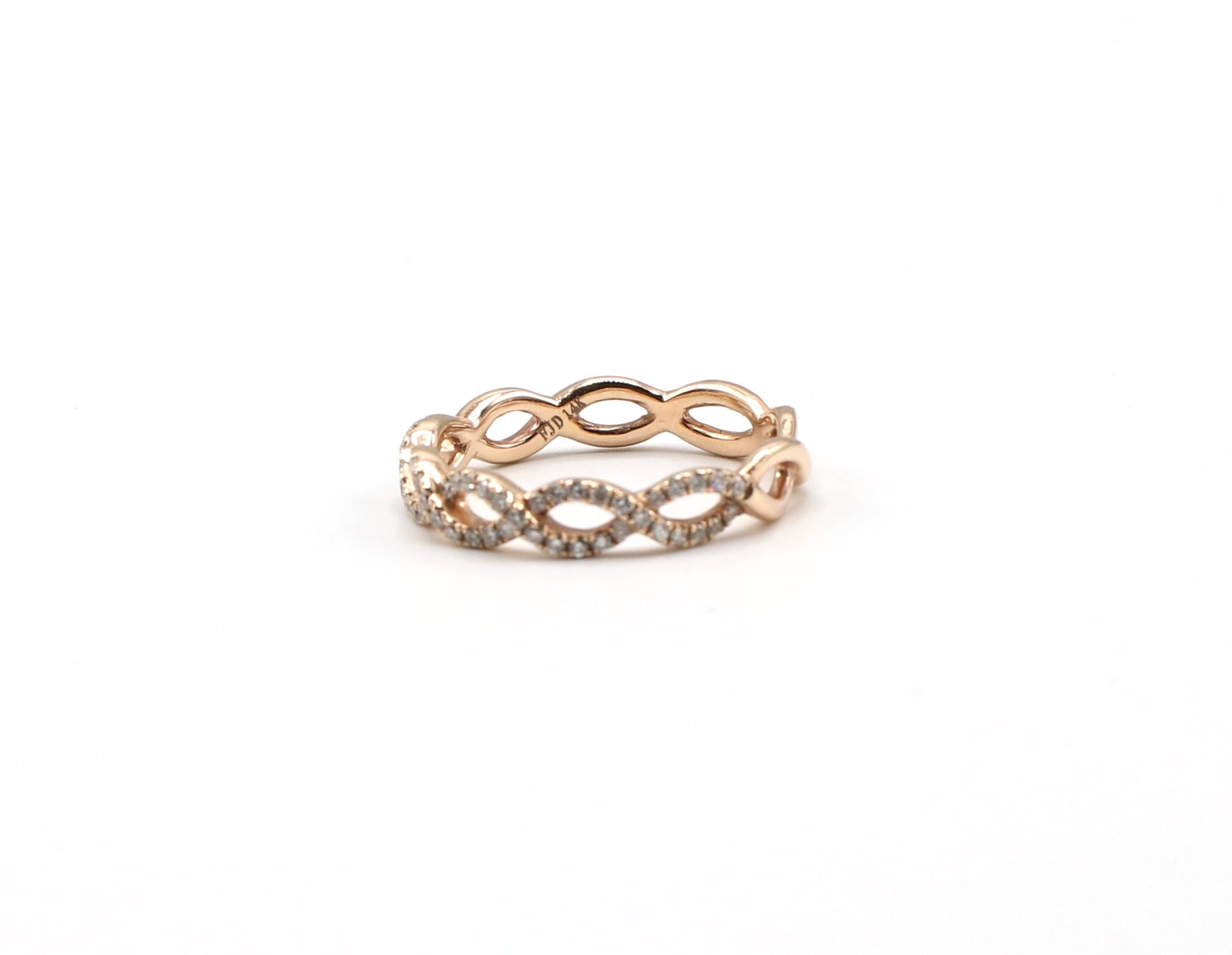 rose gold twisted band engagement ring
