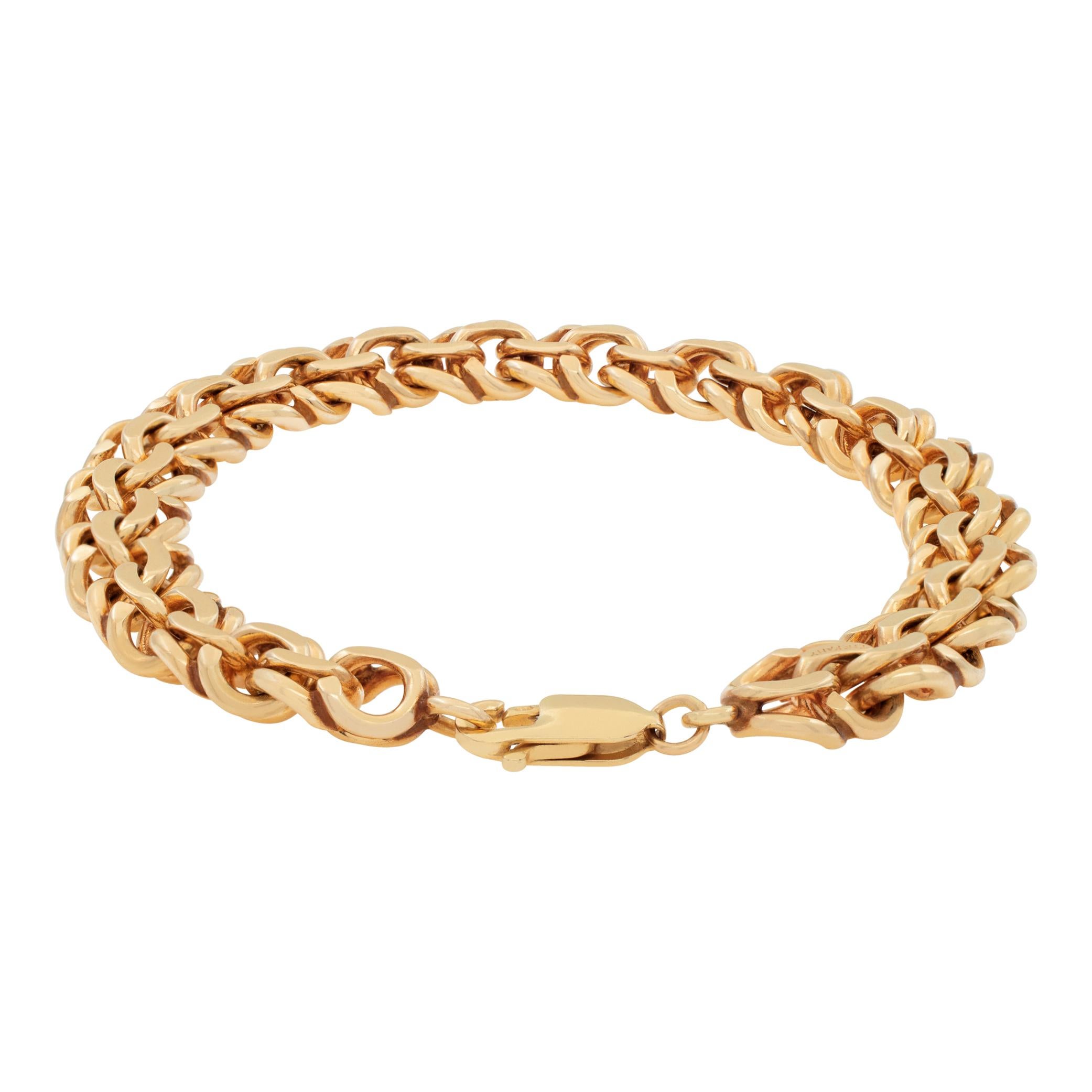 Rose gold unisex intricate chain bracelet In Excellent Condition In Surfside, FL