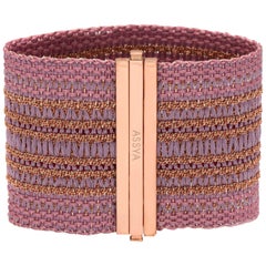 Rose Gold Vermeil and Pink & Lilac Silk Cuff Bracelet