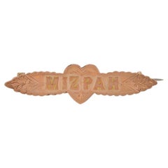 Rose Gold Victorian Mizpah Brooch - 9k Friendship Love Watchtower Antique Pin