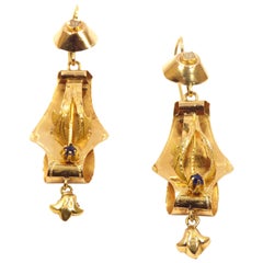 Boucles d'oreilles pendantes Vintage en or rose