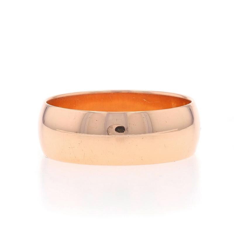 Women's Rose Gold Vintage USSR Soviet Era Wedding Band - 14k Unisex Ring For Sale