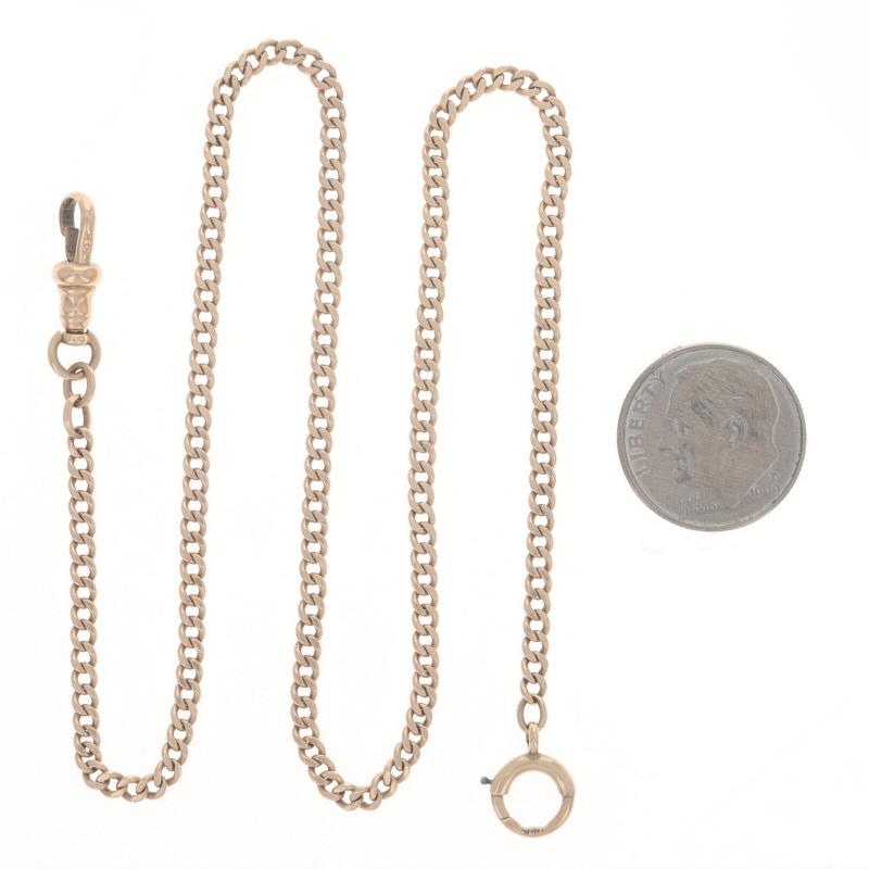 Femenino o masculino Oro rosa Cadena de reloj vintage Cadena de reloj de bolsillo para hombre 14 1/4