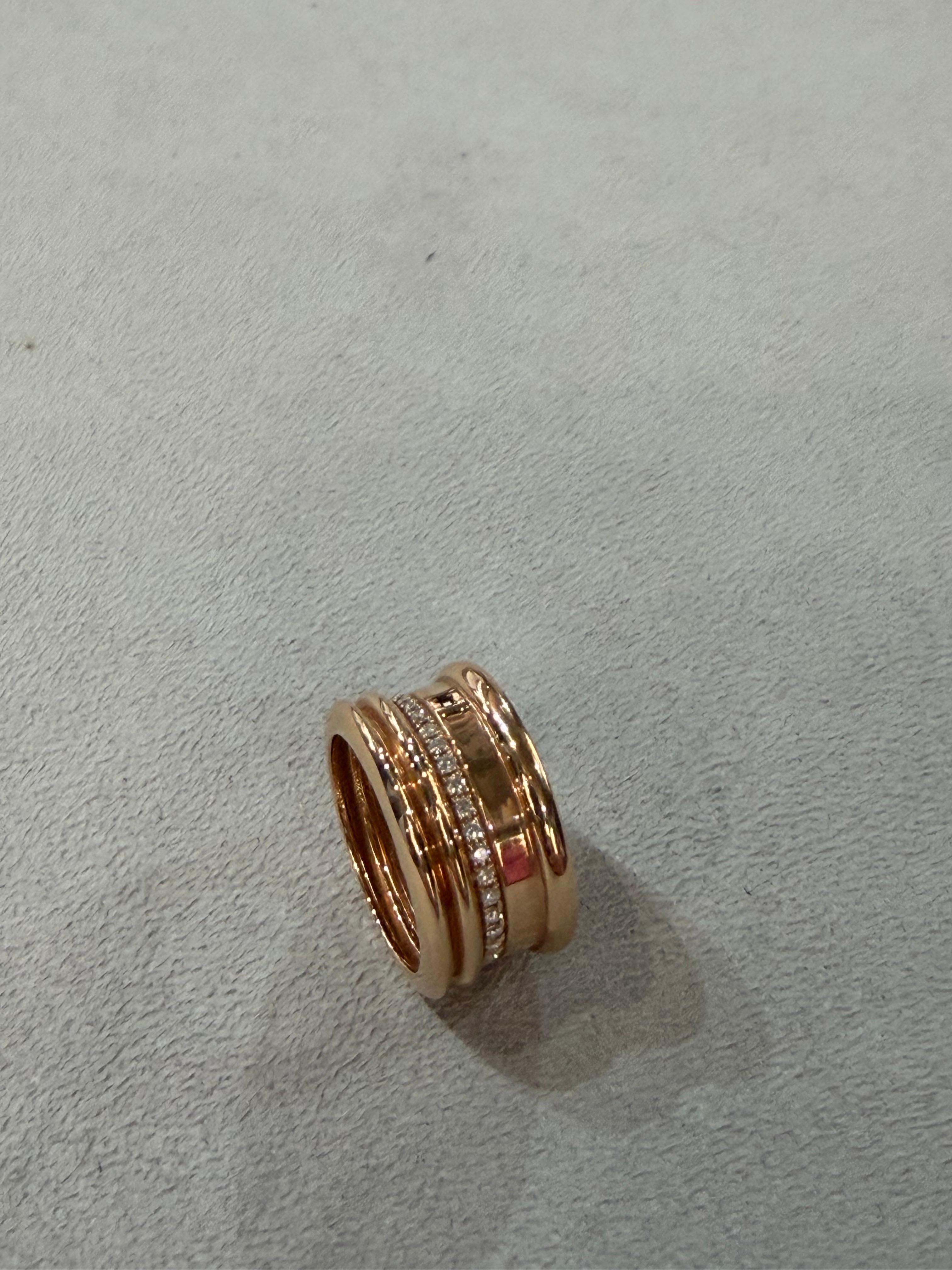 Anello a fascia larga in oro rosa e diamanti bianchi In condizioni Nuovo in vendita a Marlow, GB