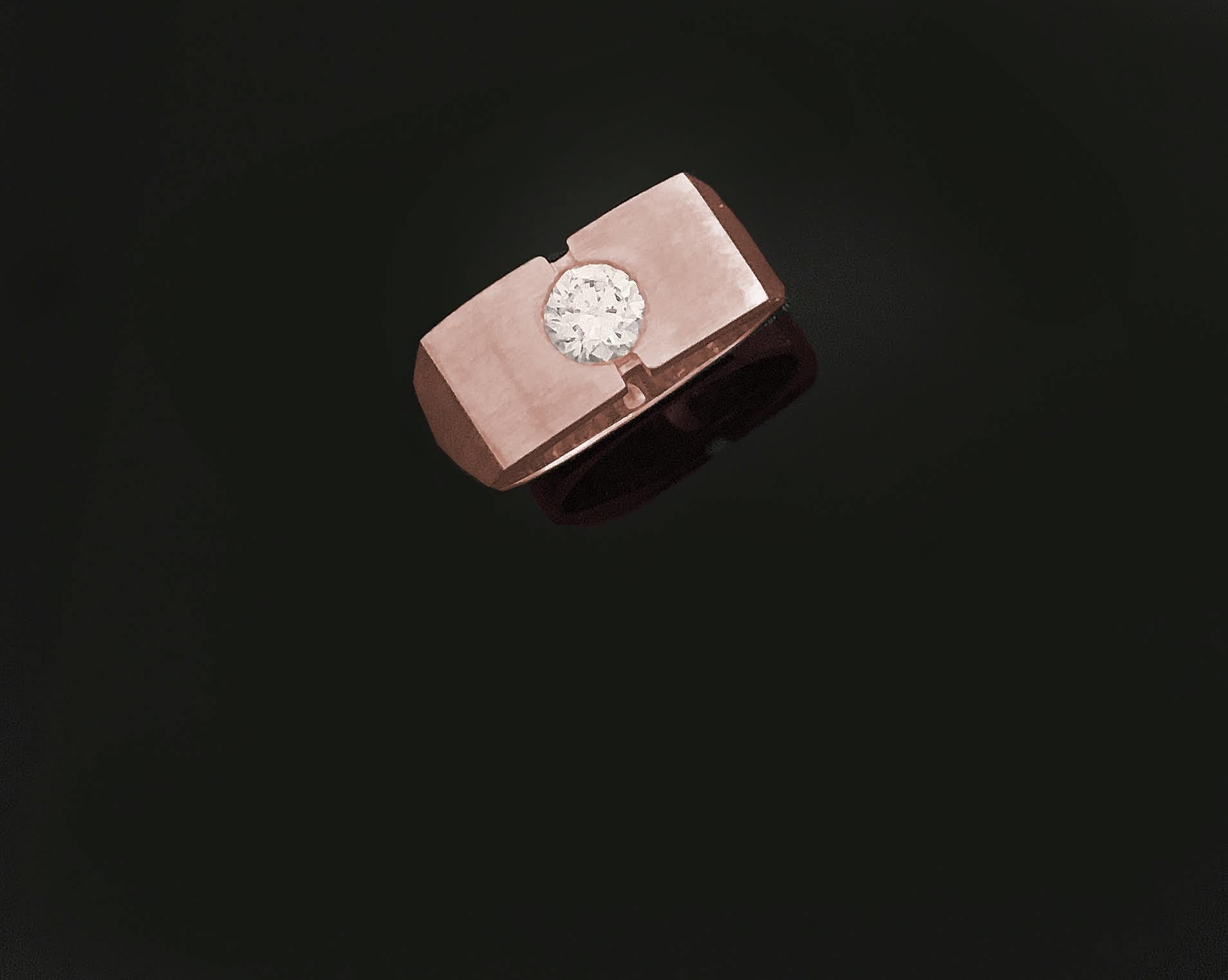 For Sale:  Rose Gold with Round Solitaire Diamond Ring 4