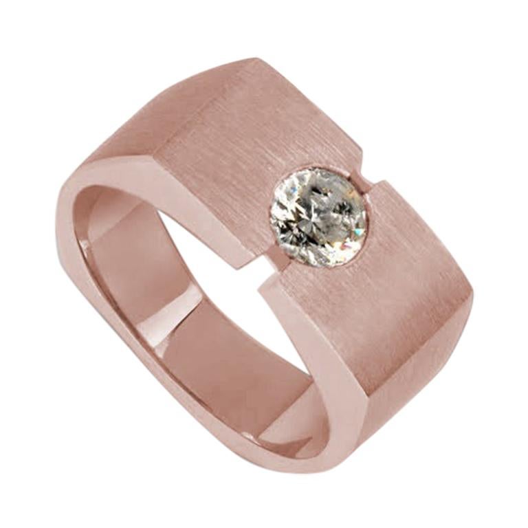 For Sale:  Rose Gold with Round Solitaire Diamond Ring
