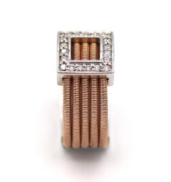 Rose Gold Women's Cable Diamond Ring