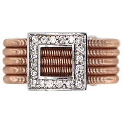 Rose Gold Women's Cable Diamond Ring