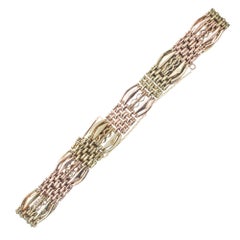 Rose Green Gold Gate Art Deco Link Bracelet