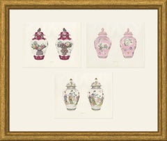 Rose Ground Jars and Covers, Three Yung-ching Color Plates, 1911
