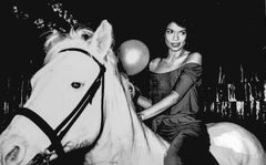 Bianca Jagger Riding a horse in Studio 54 Fine Art Print