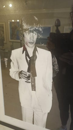 Rose Hartman Mick Jagger Studio A 54 Noir et blanc Figure unique Costume blanc