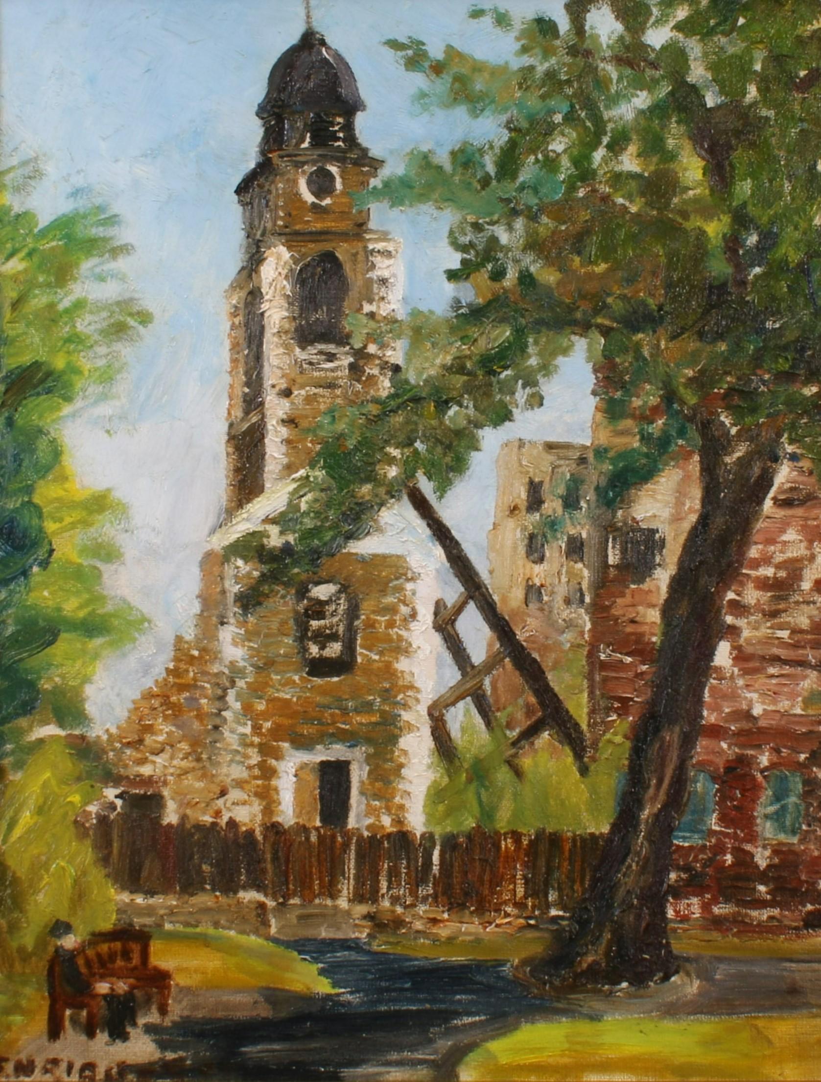 St Johns Church, Wapping - Painting by Rose Henriques