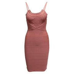 Rose Herve Leger Robe bandage sans manches Taille US XS