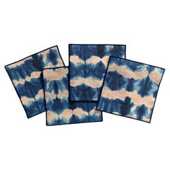 Rose & Indigo Wave Cocktail Napkins, Set of Four