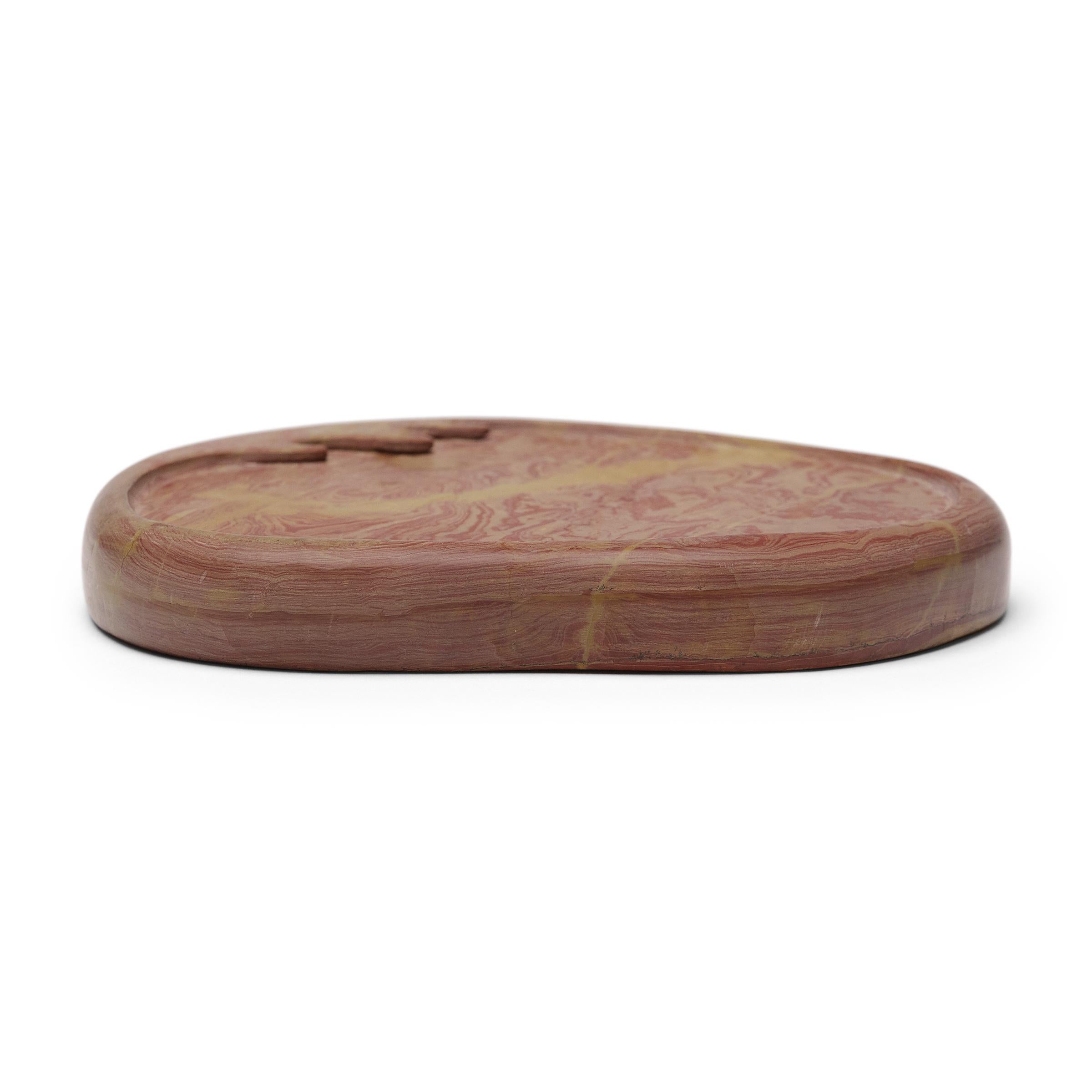 Carved Rose Inkstone Soap Dish For Sale