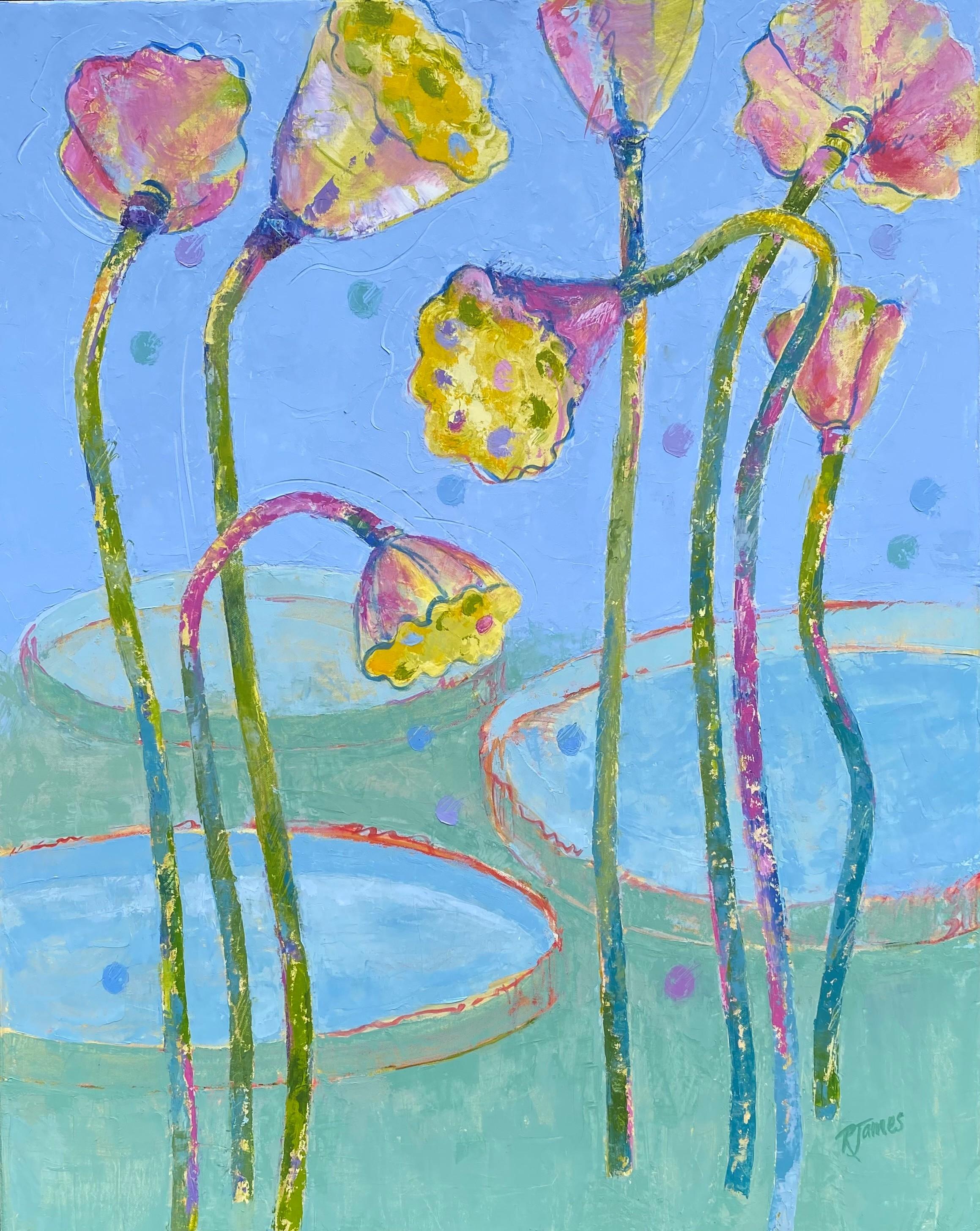 Abstract Painting de Rose James - Pastel Bailando Vainas Inferiores 24 X 36