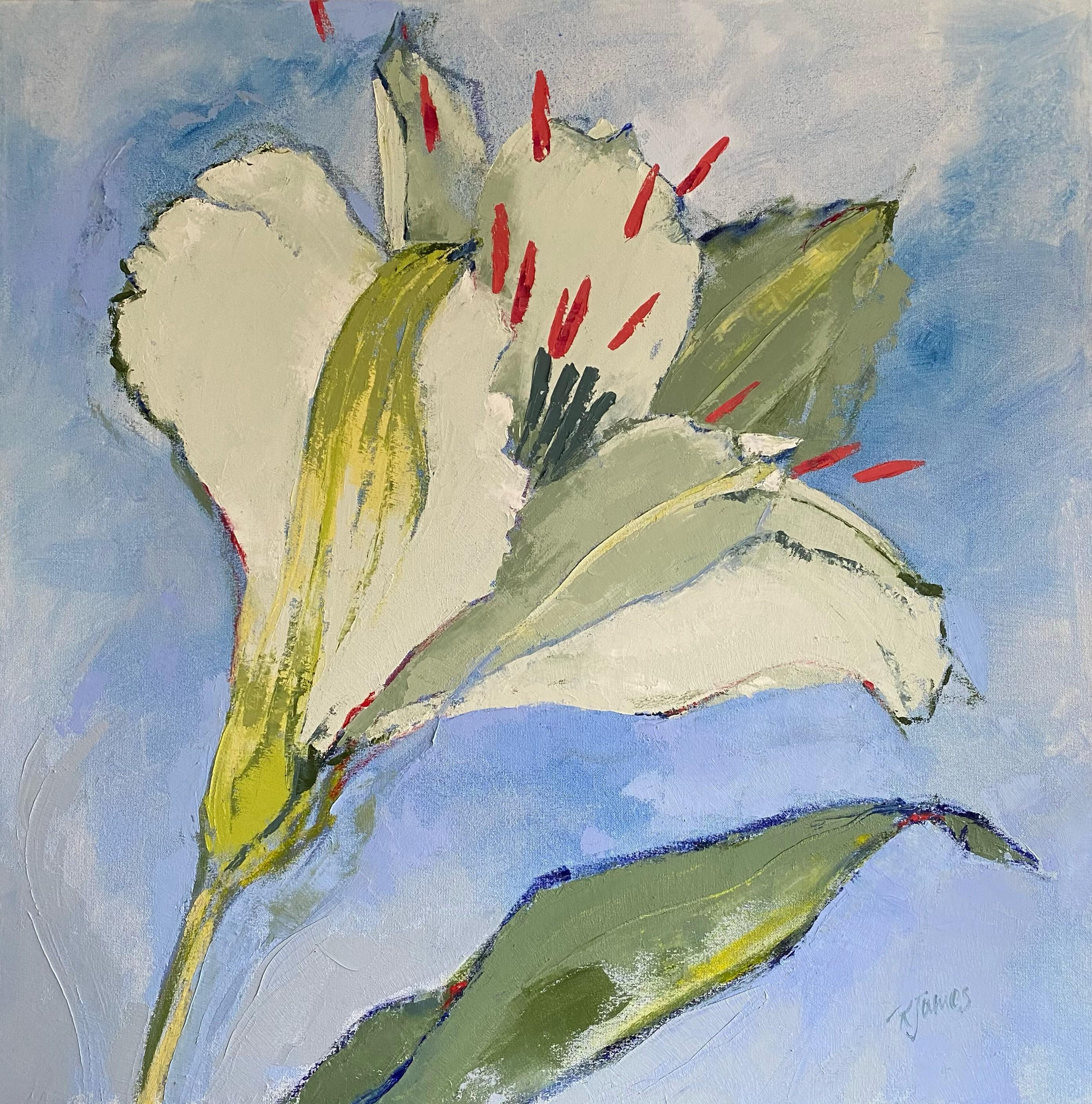 Rose James Landscape Painting - Sky Bloom 30 X 30