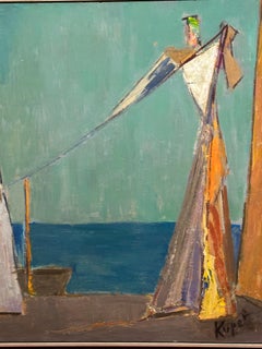 Large Abstract Expressionist Oil on Board by Rose Kuper