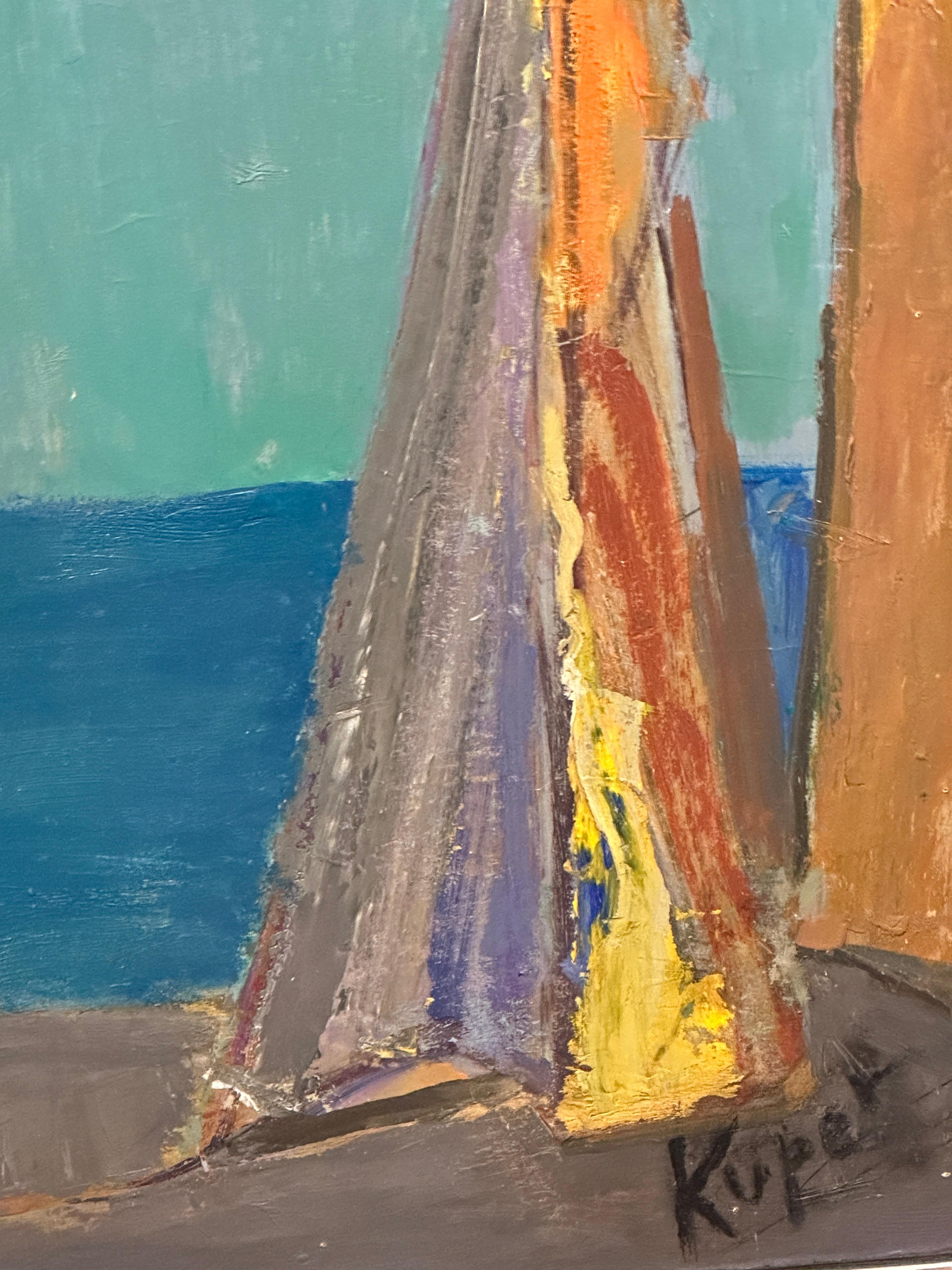 Large Abstract Expressionist Oil on Board by Rose Kuper 3