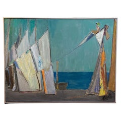 Large Abstract Expressionist Oil on Board by Rose Kuper
