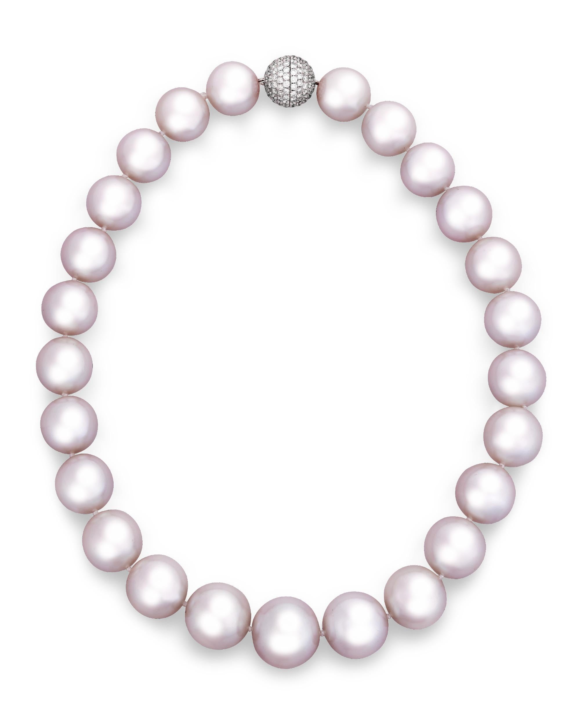 Modern Rose Luster South Sea Pearl Necklace, 17-20.6mm For Sale