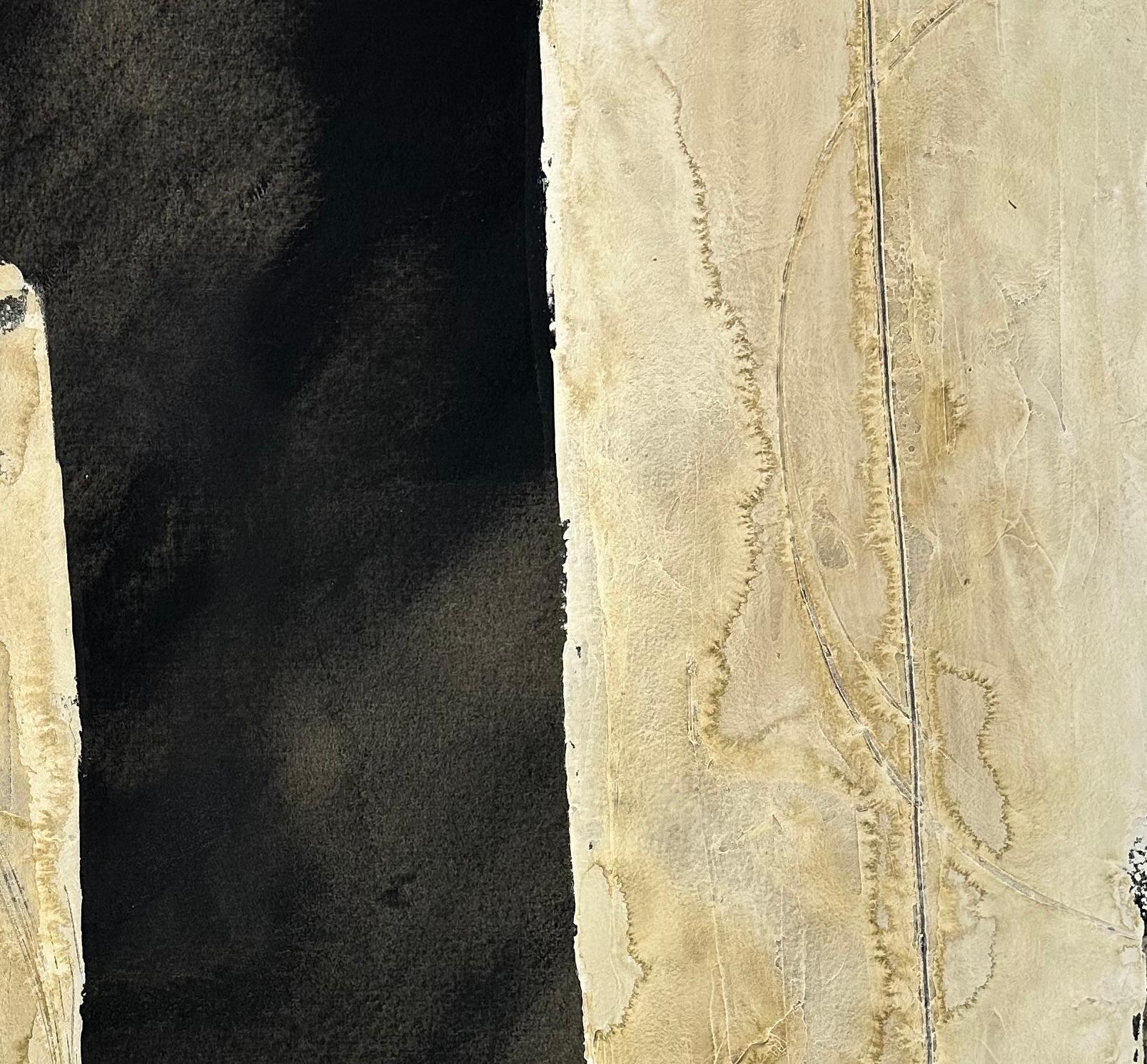 RESUMEN Artista contemporáneo francés Rose Madone Nueva obra de arte forma colores tierra en venta 1
